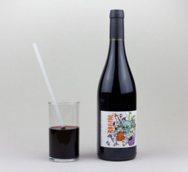 Brutal Weinetikett illustriert 